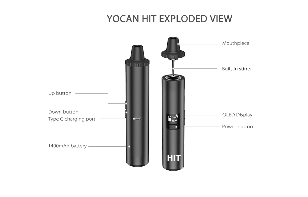 Original Yocan Hit Dry Herb Va - Dry Herb Vaping Accessories review and price