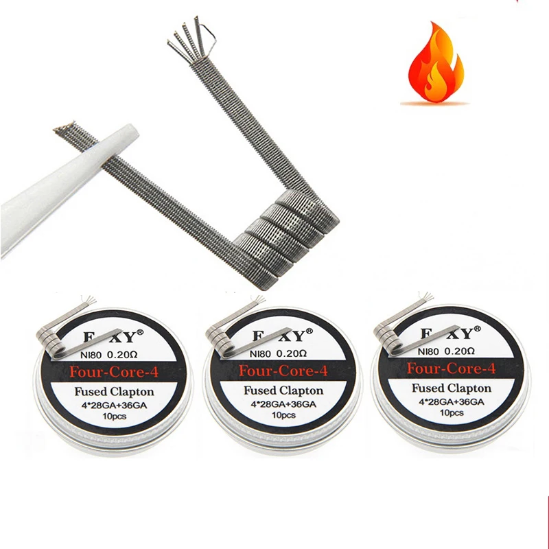 10pcs/box Ni80 Prebuilt Coil 2 - Clapton Wire Pre Built review and price